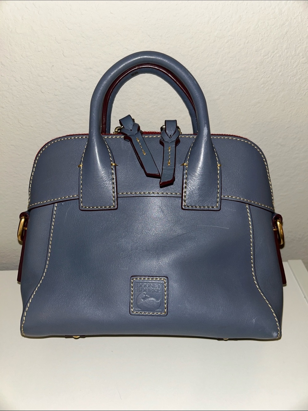 Dooney & Bourke Slate Blue Leather Top-Handle Bag